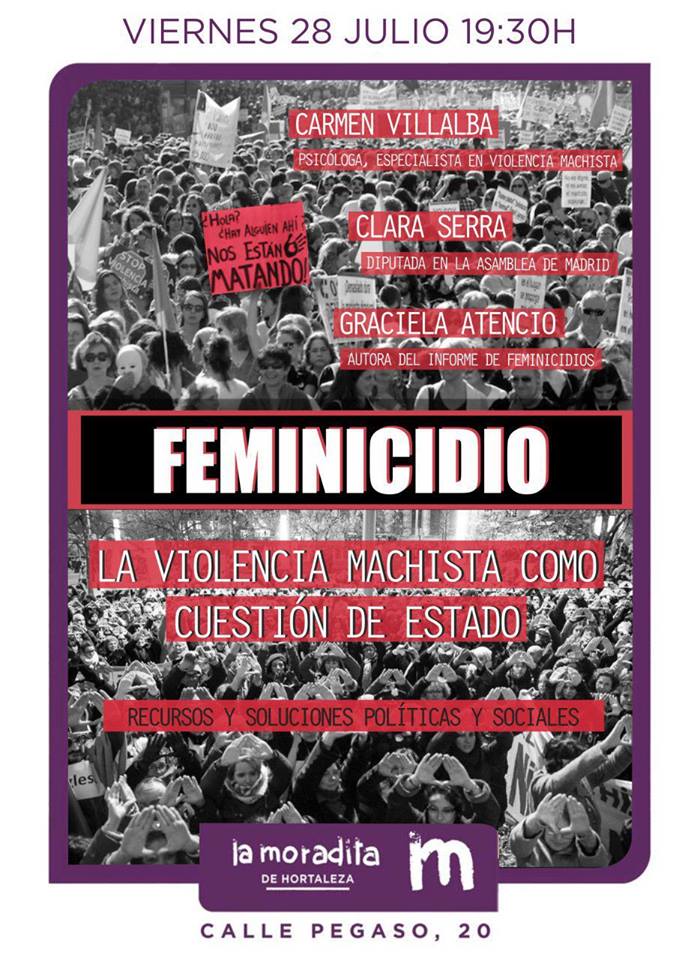 Charla ‘Feminicidio: La violencia machista como cuestión de Estado’