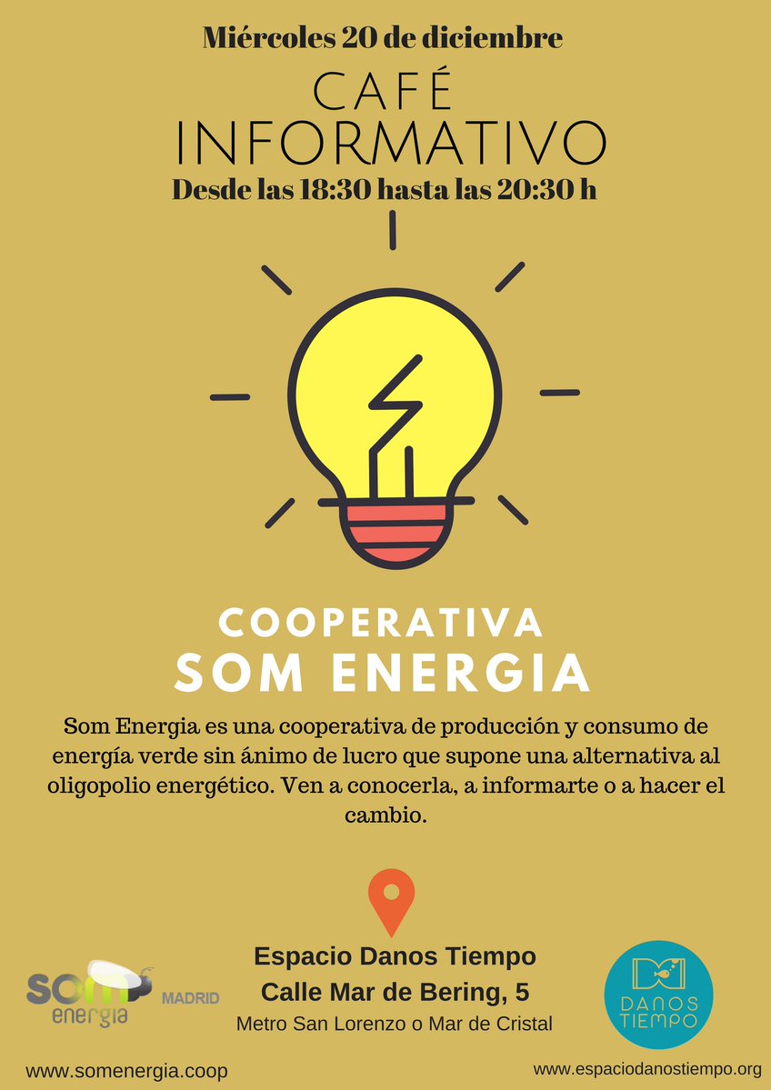 Café informativo en Danos Tiempo sobre Som Energia