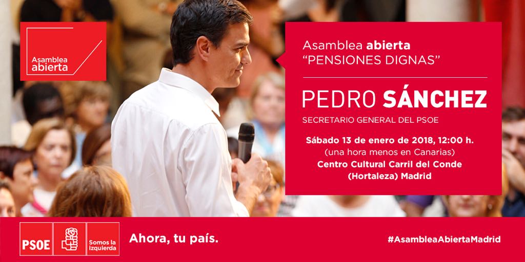 Asamblea abierta de Pedro Sánchez en Hortaleza