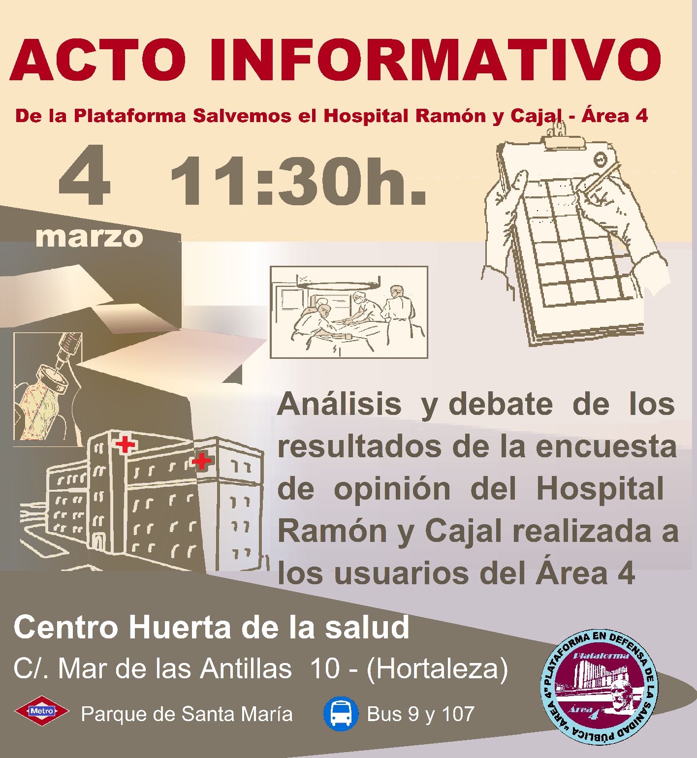 Acto informativo Ramón y Cajal en Hortaleza