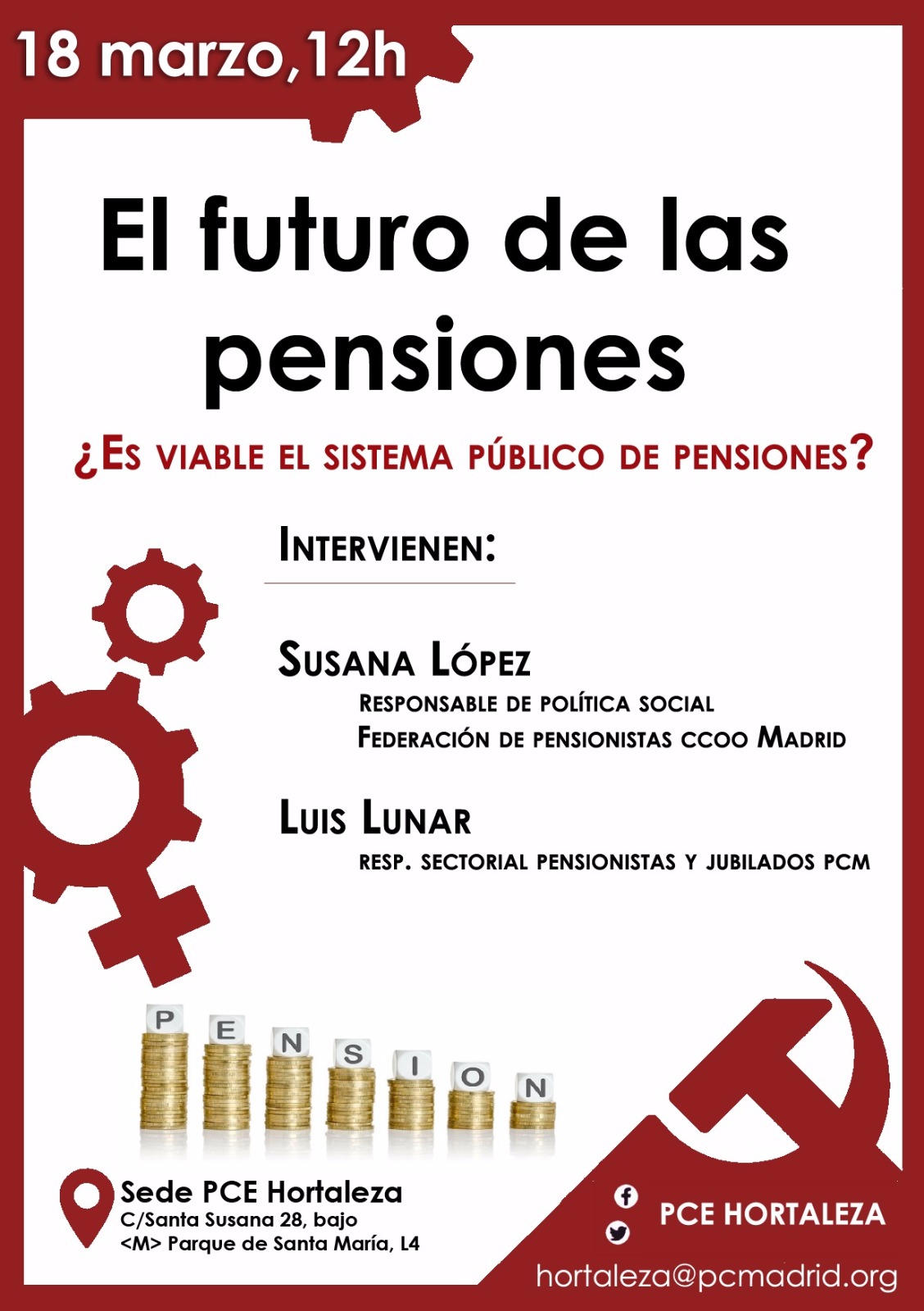 Acto sobre el futuro de las pensiones en Hortaleza