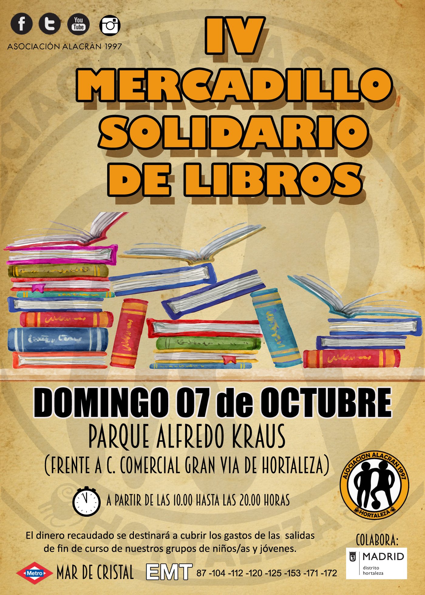 Mercadillo Solidario de Libros en el Parque Alfredo Kraus