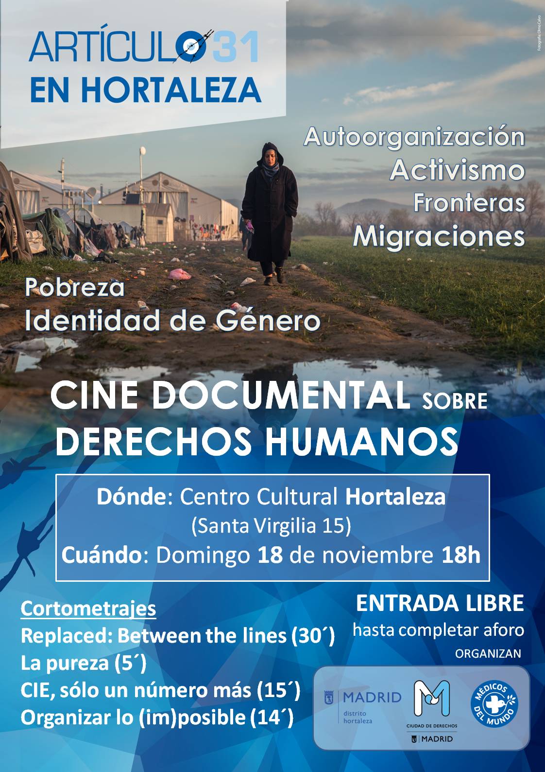 Cine documental sobre Derechos Humanos en el Centro Cultural Hortaleza