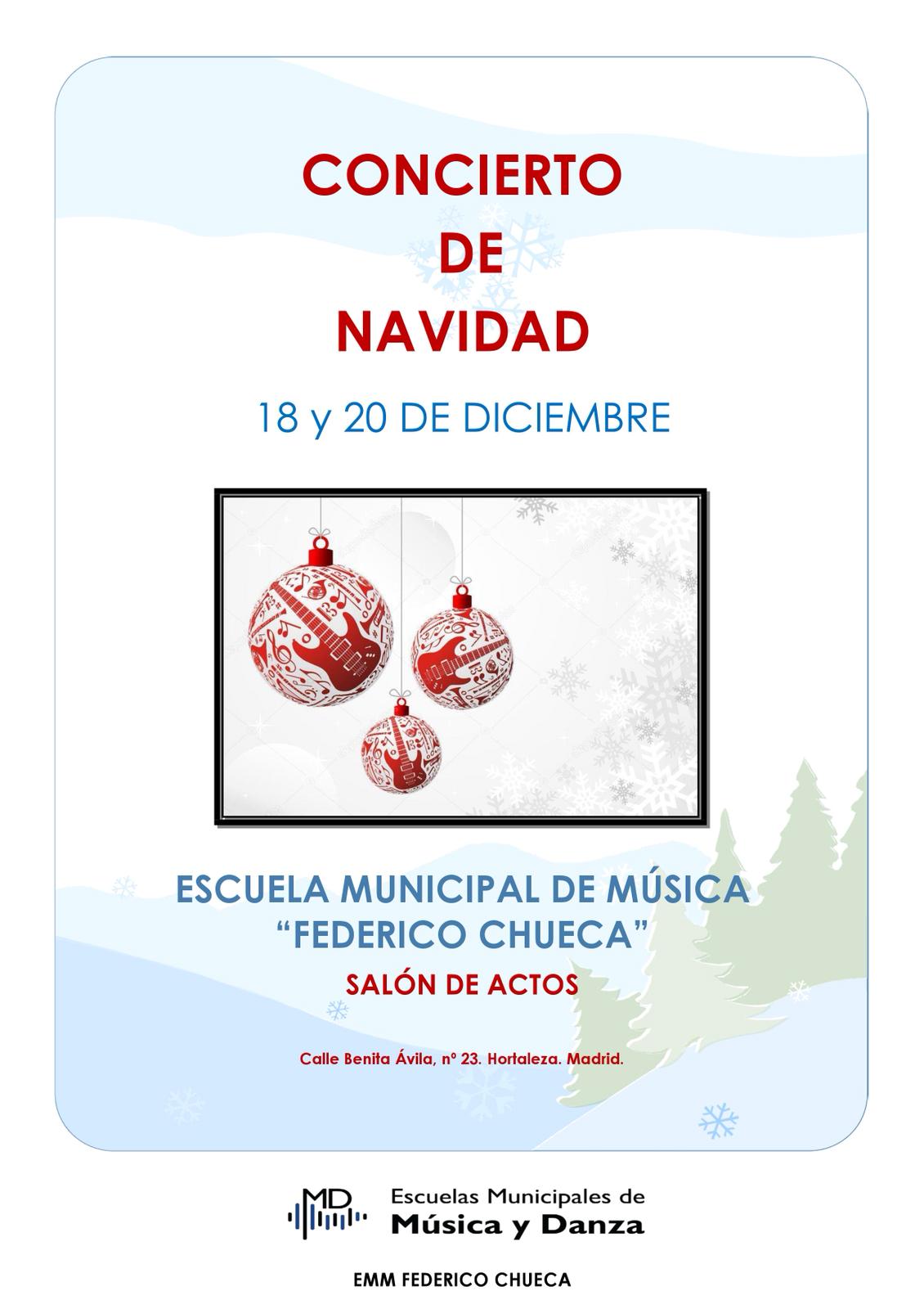 Conciertos de Navidad en la Escuela Municipal de Música Federico Chueca