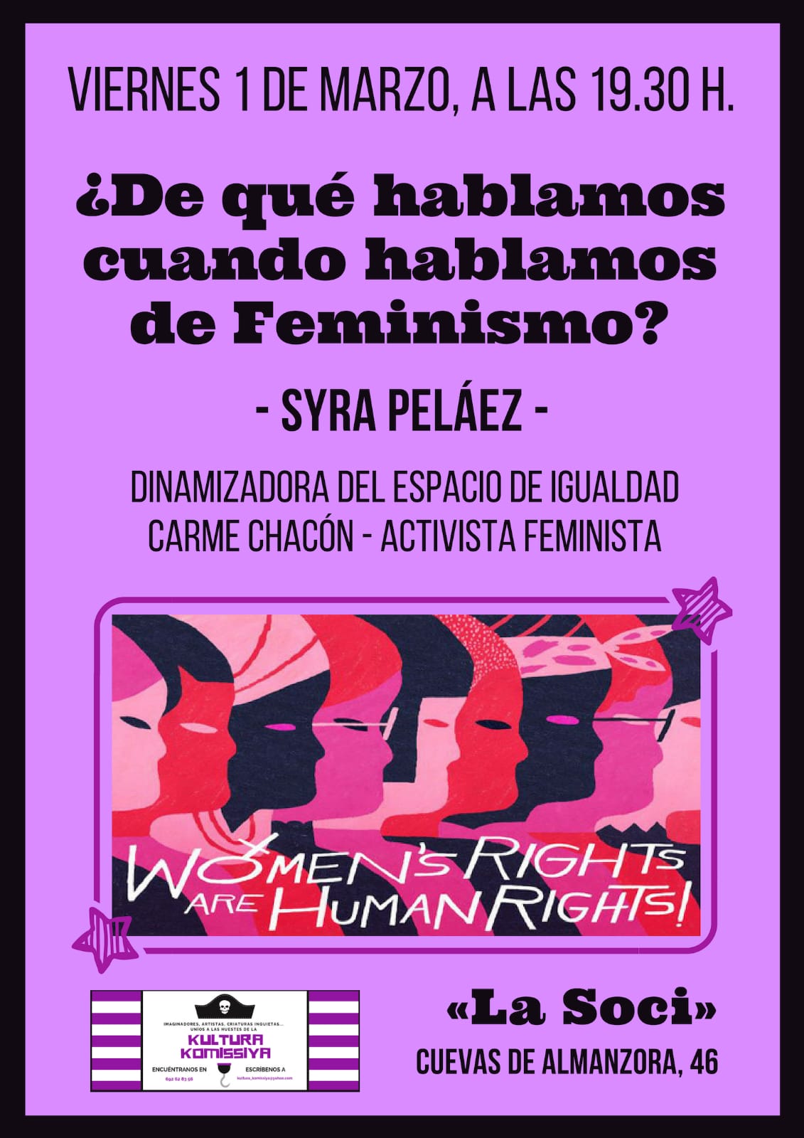 Charla-debate en La Soci de Manoteras: Feminismos e igualdad