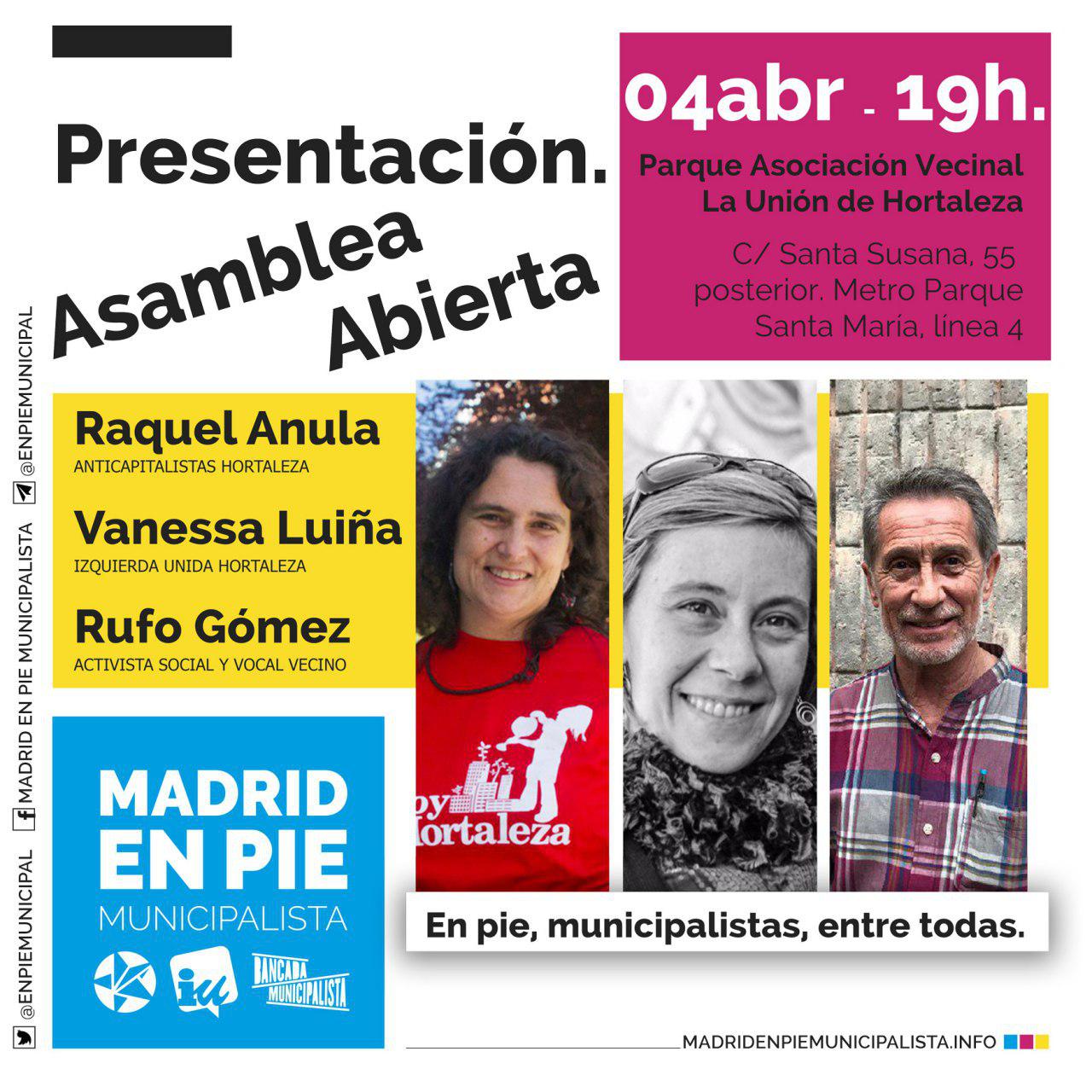 Madrid en Pie presentación Hortaleza