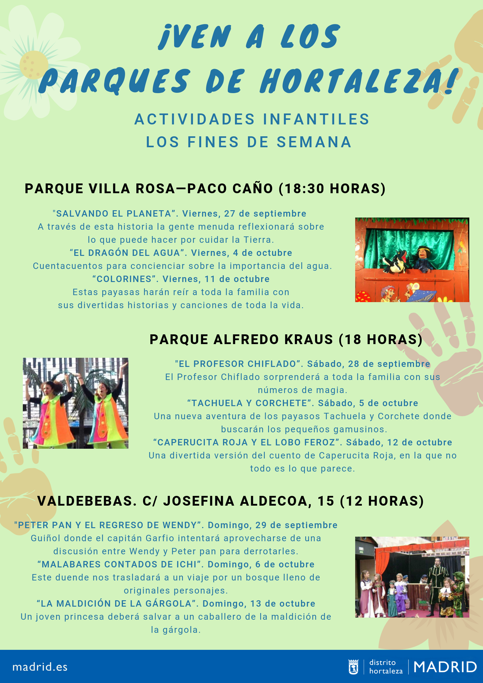 Actividades infantiles parques 2019