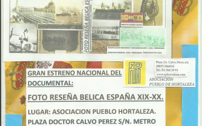 Proyección del documental ‘Foto reseña bélica España XIX-XX’ en la Asociación Pueblo de Hortaleza
