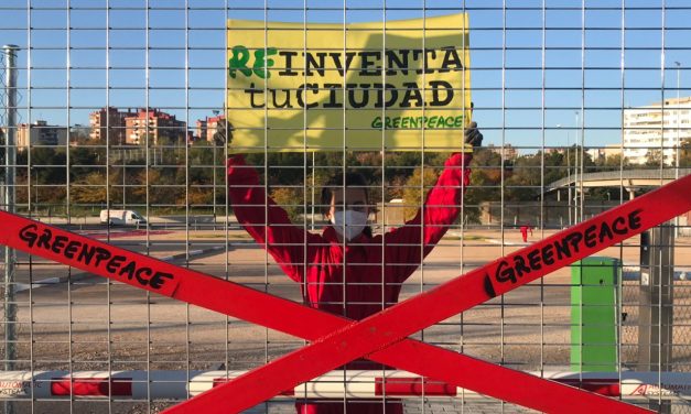 Greenpeace ‘cierra’ el polémico parking de Iberdrola