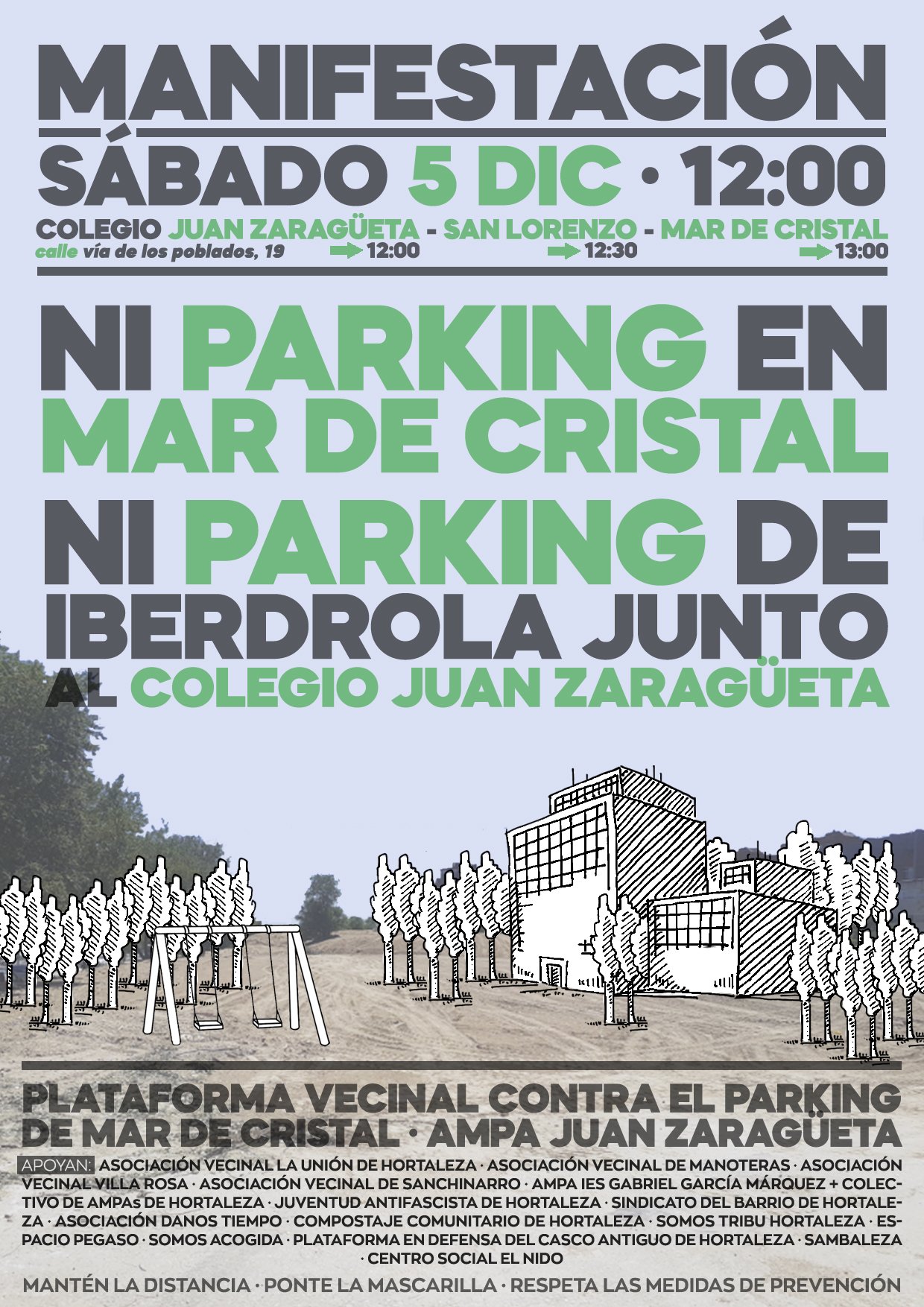 Manifestacion contra los parkings de Hortaleza
