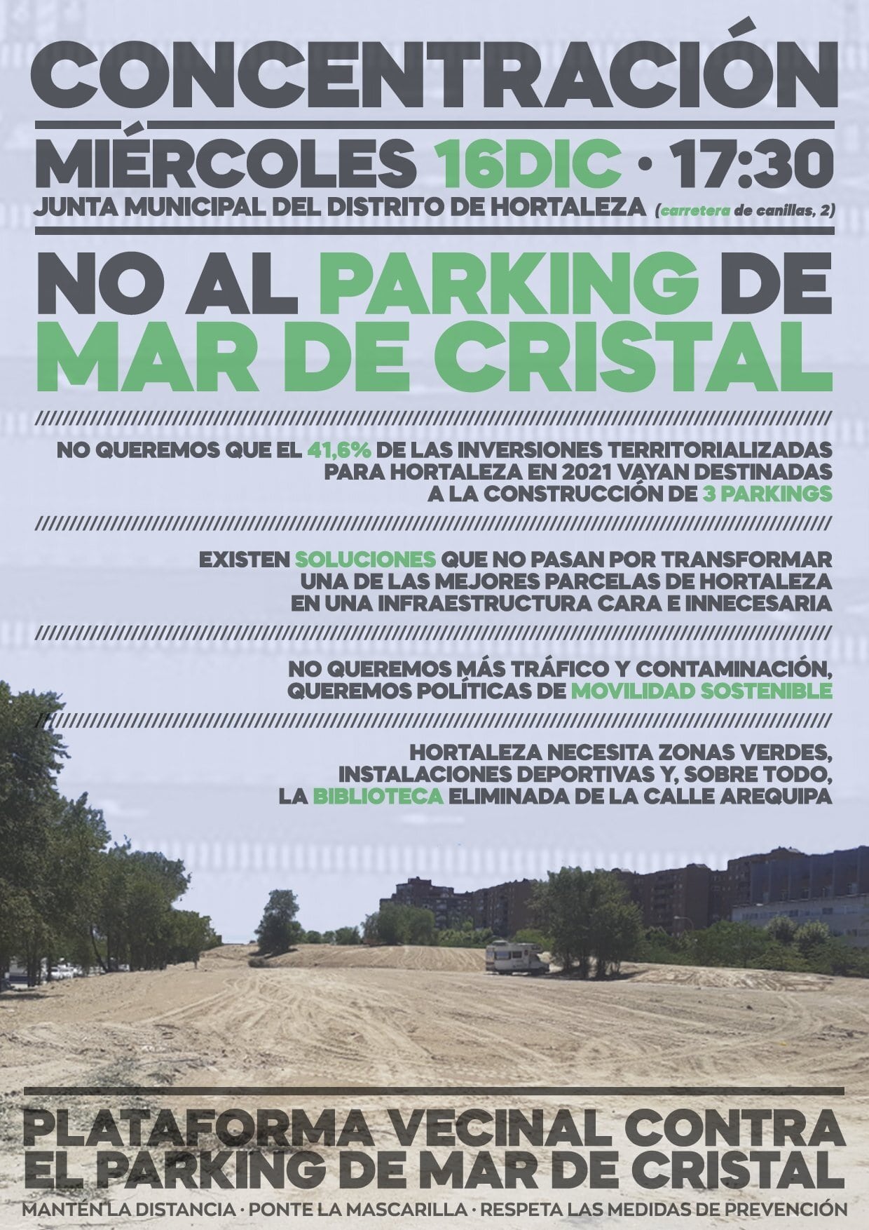 Concentracion parking Mar de Cristal