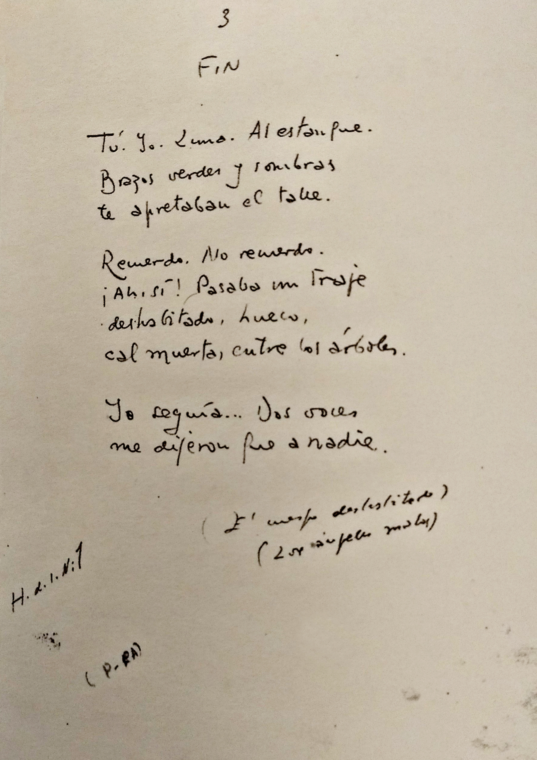 Poema manuscrito Rafael Alberti el estanque manuscrito tudanca