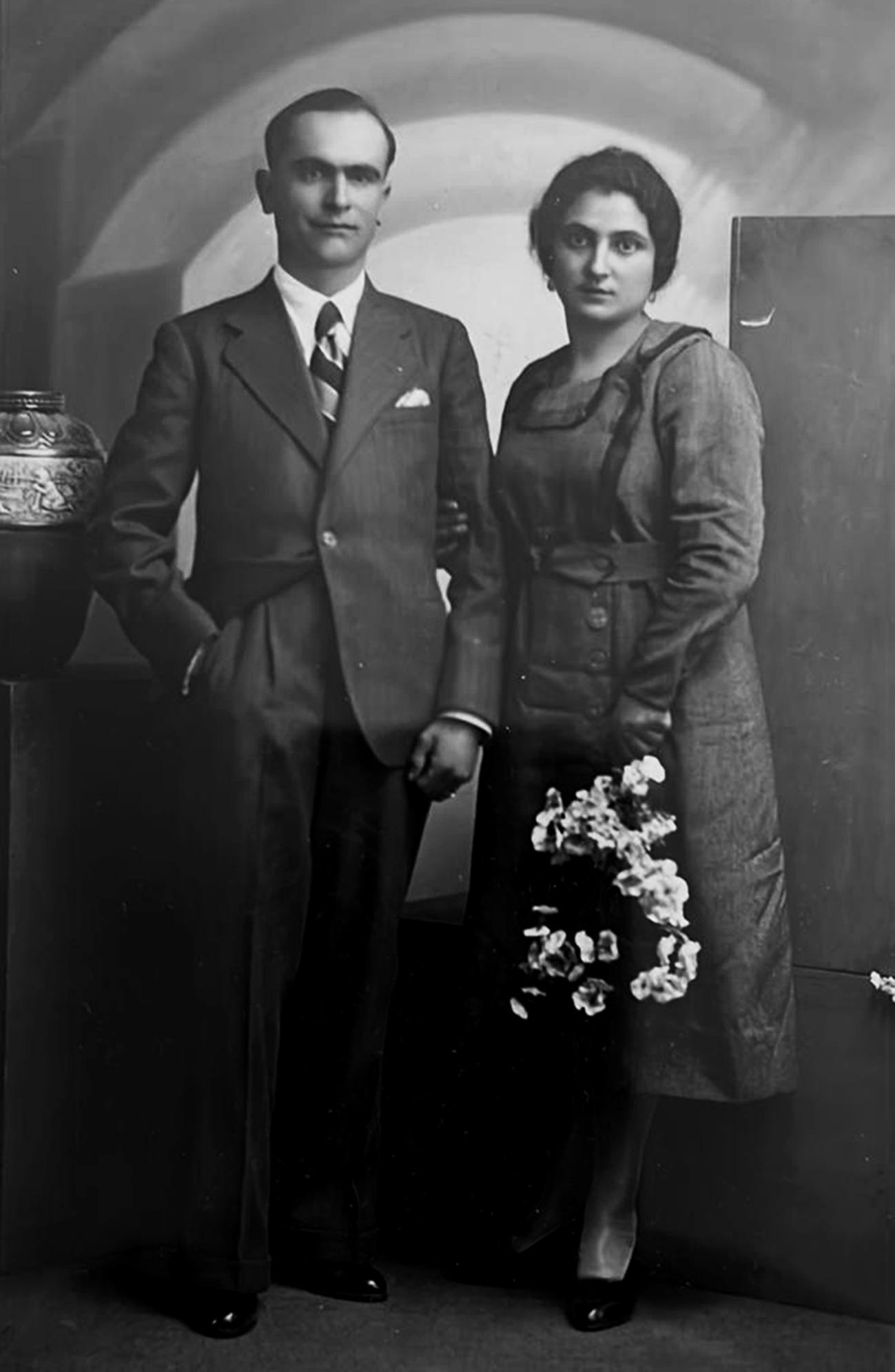 Florencio Elipe y Carmen López, el día de su boda. ARCHIVO FAMILIAR
