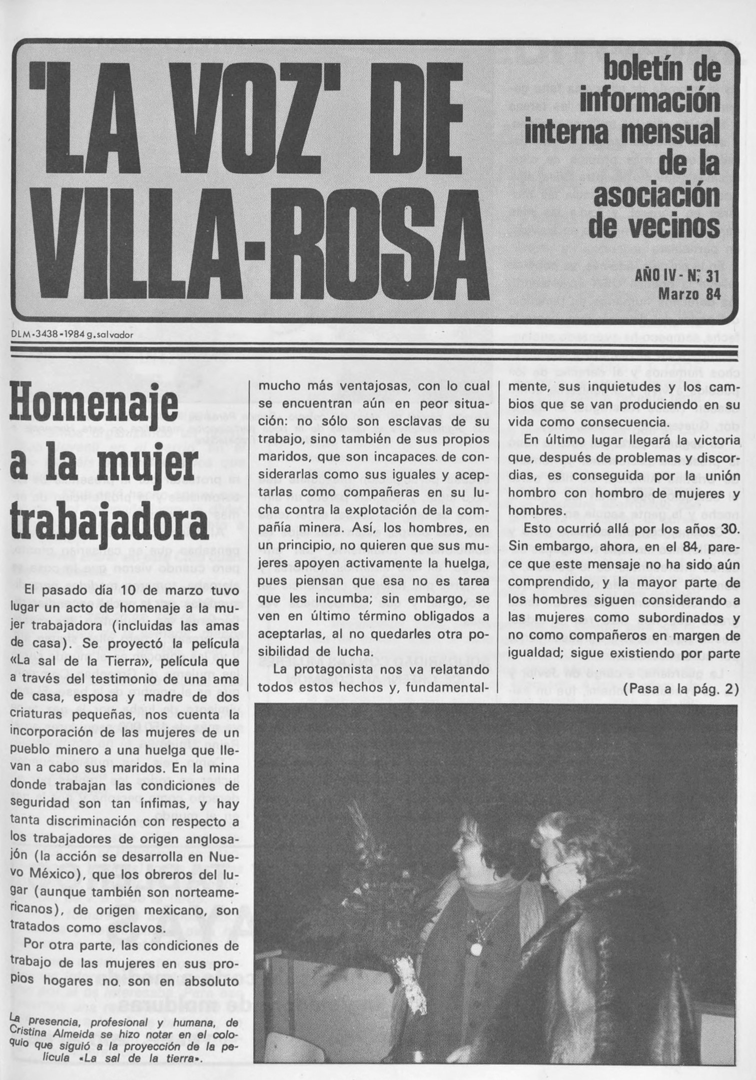 La Voz de Villa Rosa 8M 1984