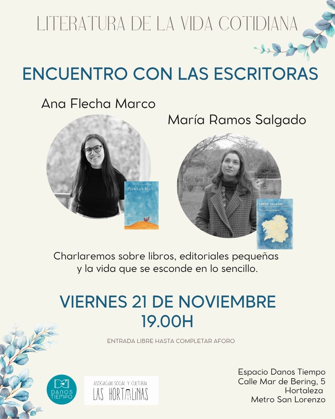 Encuentro con las escritoras Ana Flecha Marco y María Ramos Salgado en el Espacio Danos Tiempo 2 Ana Flecha Marcos María Ramos Salgado
