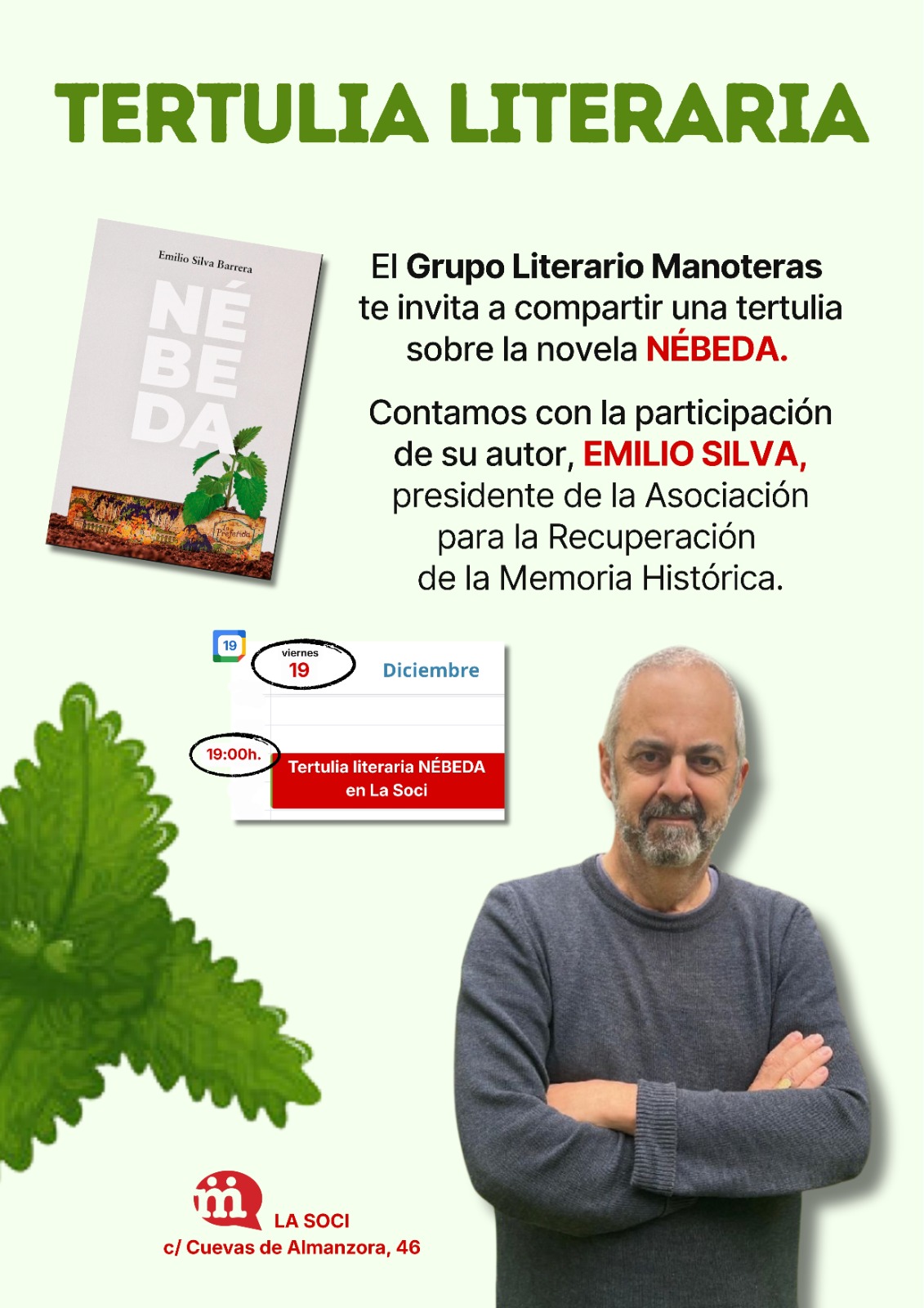 Tertulia literaria con Emilio Silva en Manoteras 2 Tertulia literaria con Emilio Silva