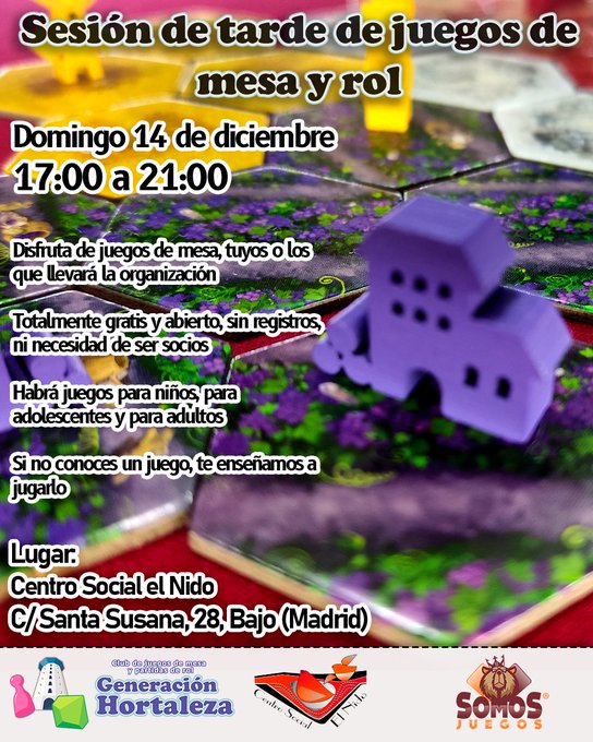 Sesión de tarde de juegos de mesa y rol en El Nido 2 tarde de juegos
