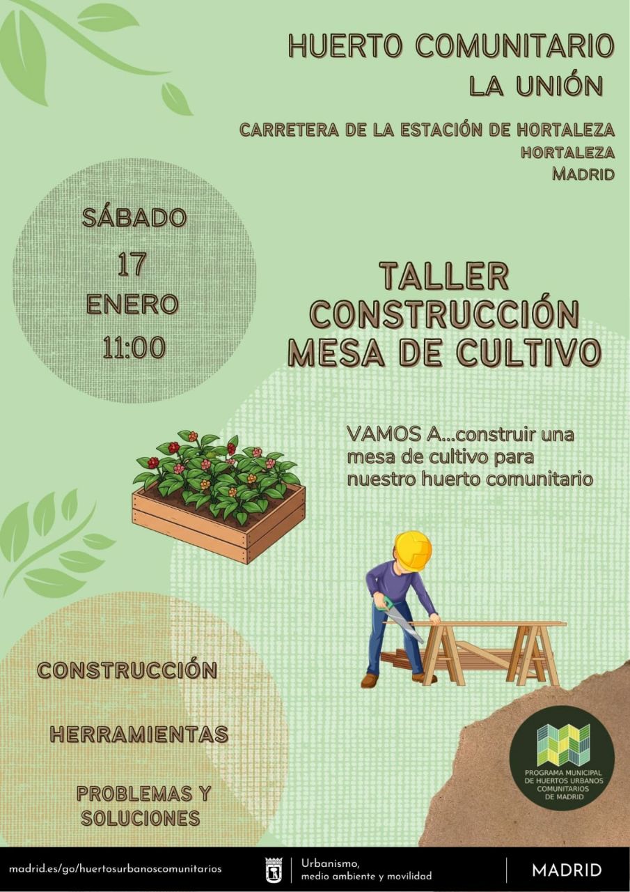 Jornada de trabajo vecinal en el huerto comunitario AV La Unión de Hortaleza 2 huerto comunitario AV La Unión