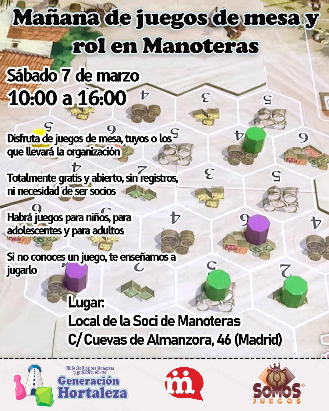 Mañana de juegos de mesa y rol en Manoteras 2 Mañana de juegos