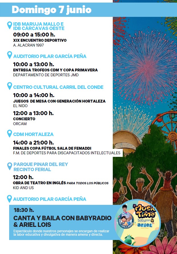 Fiestas de Hortaleza 2026: canta y baila con Babyradio y Ariel Lois 2 Fiestas de Hortaleza 2026