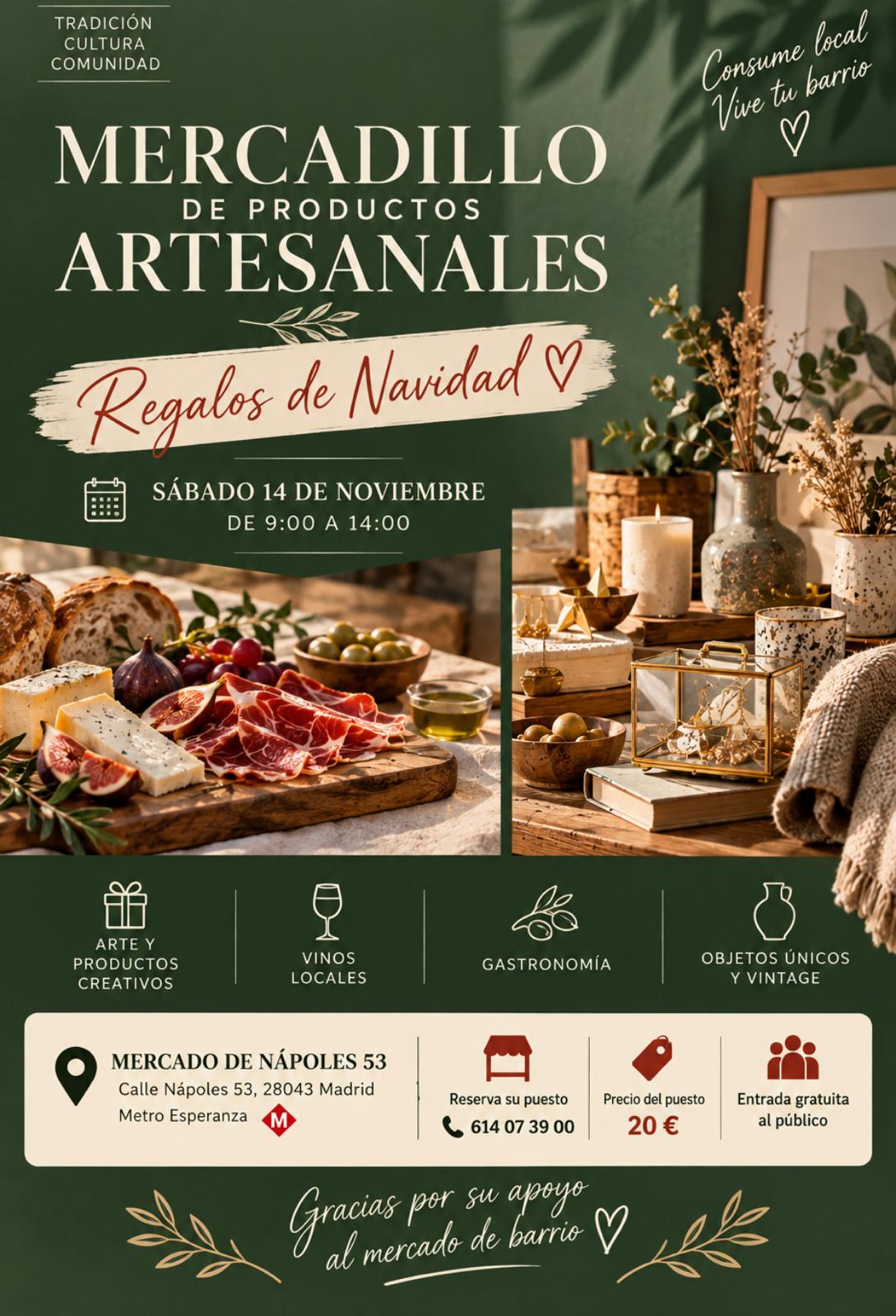 Mercadillo de productos artesanales de noviembre en el Mercado de Nápoles 2 Mercadillo de productos artesanales de noviembre